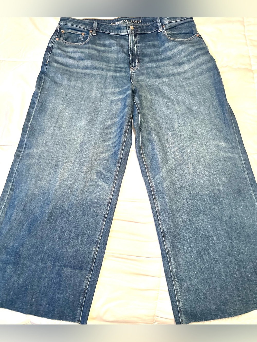 NWOT American Eagle Plus Size 20 Wide-Leg Medium Blue Jeans